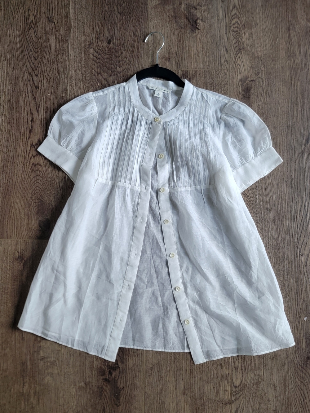 Banana Republic Ivory Cotton Silk Button-Front Top